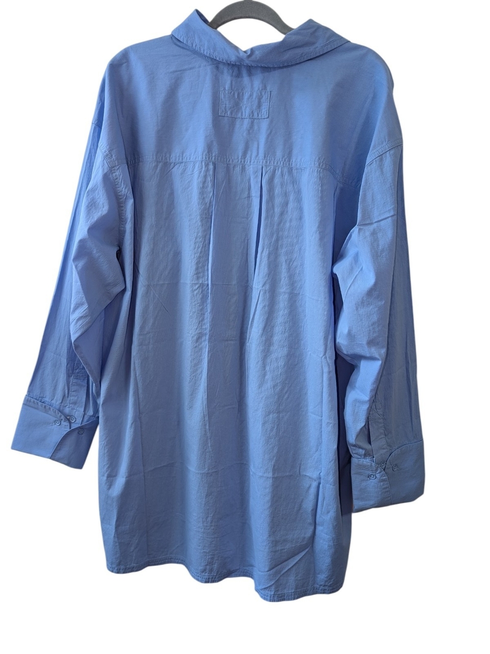 WE THE FREE WOMEN'S LIGHT BLUE OVERSIZED BUTTON-UP TUNIC SIZE XL - Picture 2 of 11